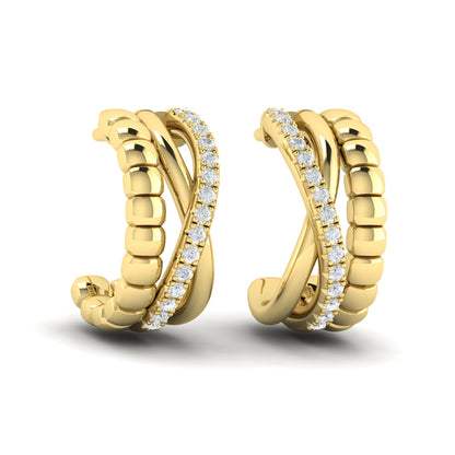 Crossed Hoop Earrings