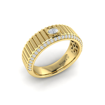 Bezel-Set Oval Diamond Ring