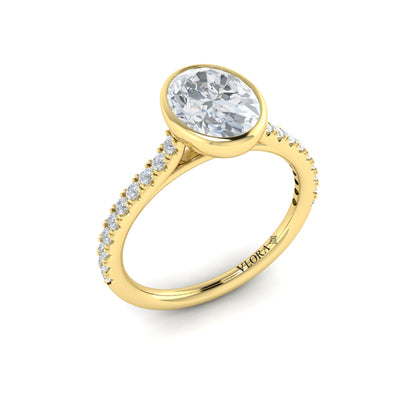 Classic Bezel Set Oval Engagement Ring