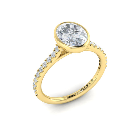 Classic Bezel Set Oval Engagement Ring