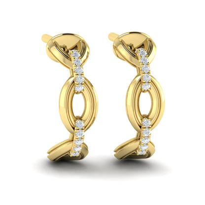 Petite Interlocked Diamond Hoop Earrings