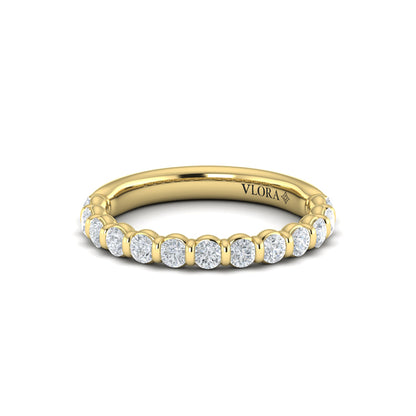 Matching Band for Bezel Diamond Accent Round Engagement Ring