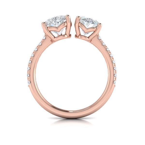 Duet Oval and Pear Two Stone Engagement Ring