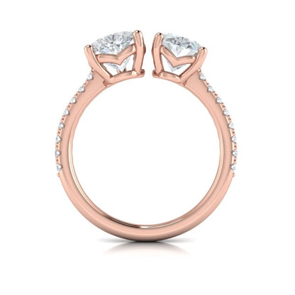 Duet Oval and Pear Two Stone Engagement Ring