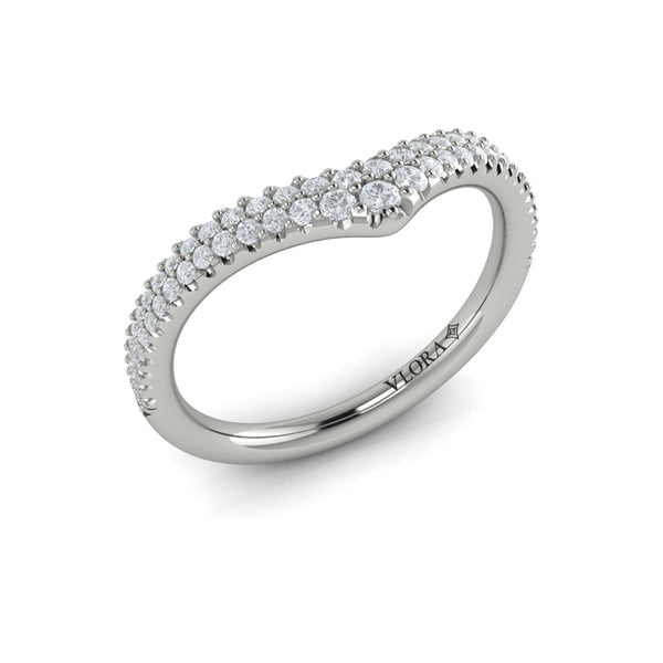 Pave Chevron Contoured Band