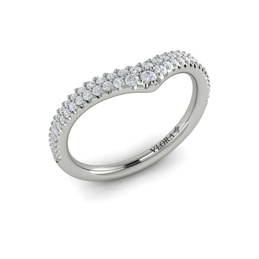 Pave Chevron Contoured Band