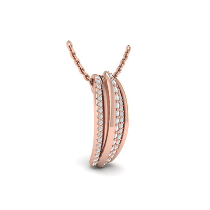 Triple Row Diamond Fluted Pendant