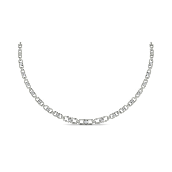 Linked Curves with Diamond Accent Necklace