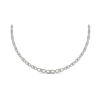 Linked Curves with Diamond Accent Necklace