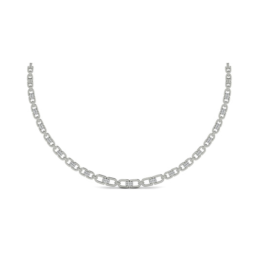 Linked Curves with Diamond Accent Necklace