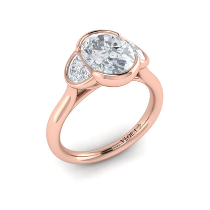 Bezel Three-Stone Engagement Ring