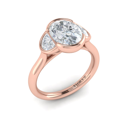 Bezel Three-Stone Engagement Ring