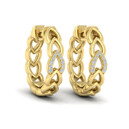 Diamond Accent Open Multi Tear Drop Link Earrings