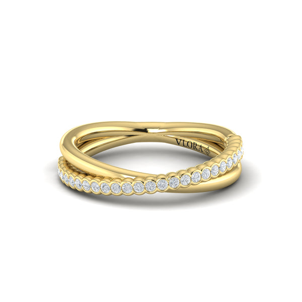 Slim Crossed Stackable Band