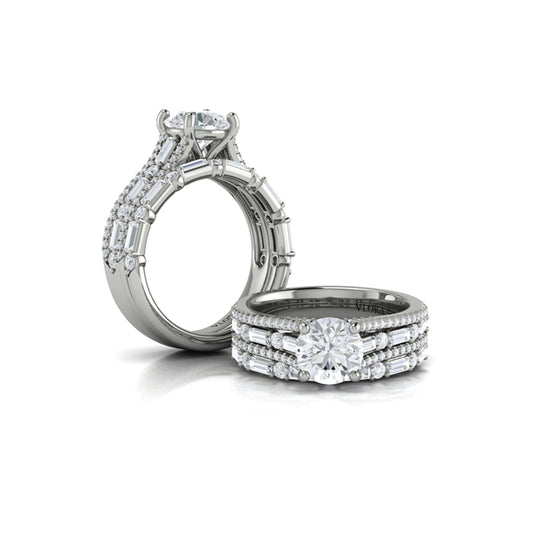 Round Classic Engagement Ring in Platinum by Vlora Bridal
