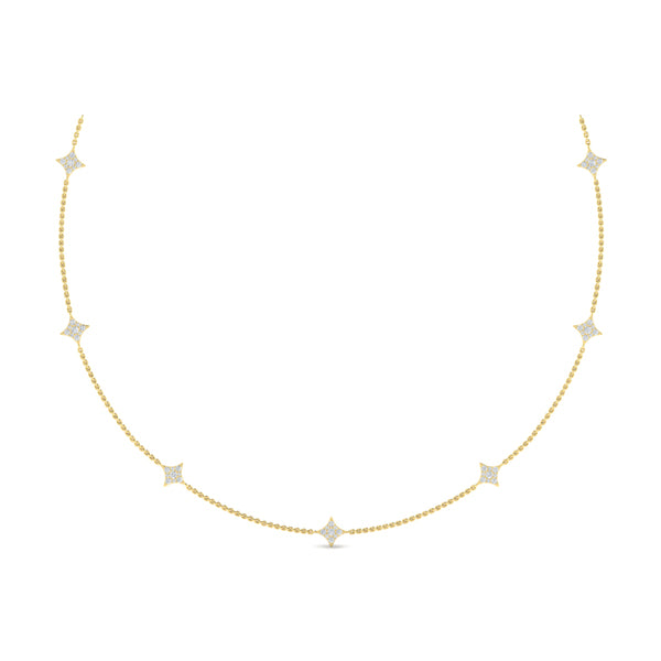 Diamond Cluster Multi Vlora Star Pendant Necklace