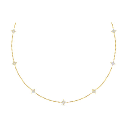 Diamond Cluster Multi Vlora Star Pendant Necklace