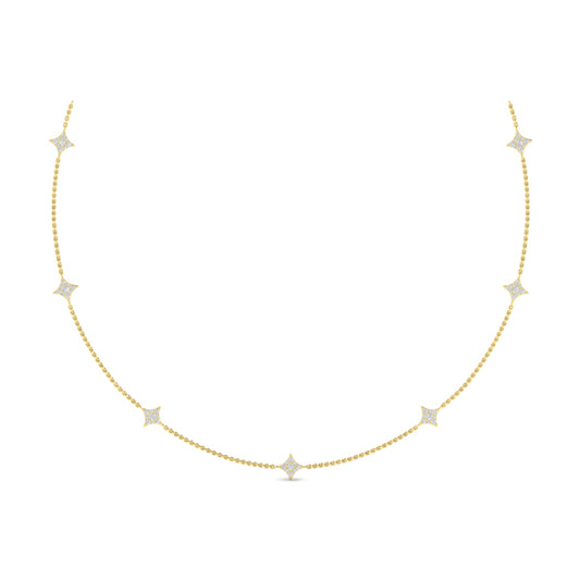 Diamond Cluster Multi Vlora Star Pendant Necklace