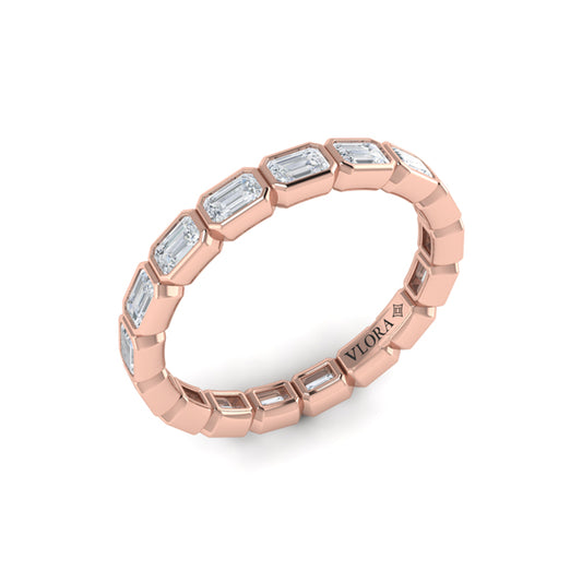 Bezel Set Emerald Cut Eternity Ring