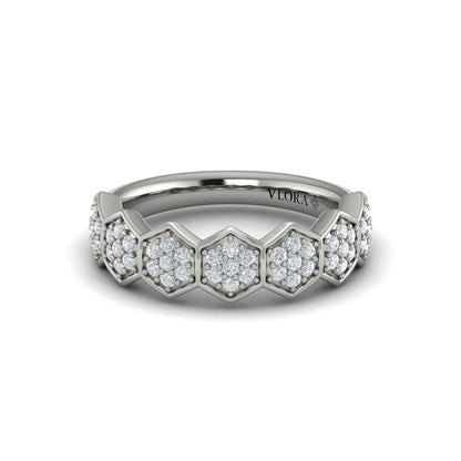 Diamond Cluster Honeycomb Ring