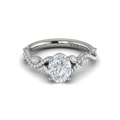 Oval Classic Engagement Ring in Platinum by Vlora Bridal