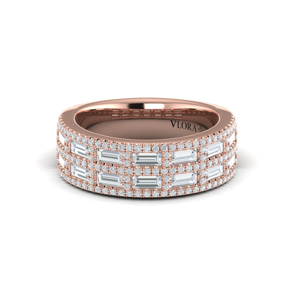 Diamond Baguette Double Row Ring