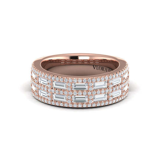 Diamond Baguette Double Row Ring