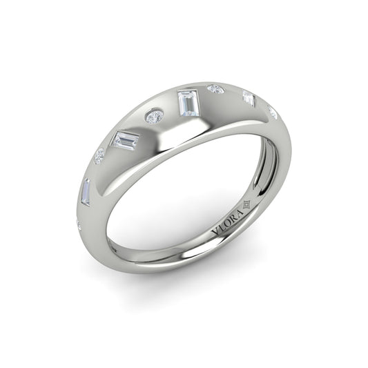 Multi Baguette and Round Dome Diamond Ring