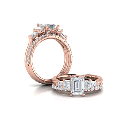 Quintet Emerald Cut Engagement Ring