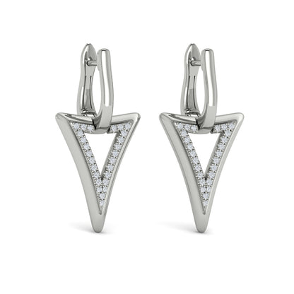 Diamond Open Double Trinity Huggie Earrings