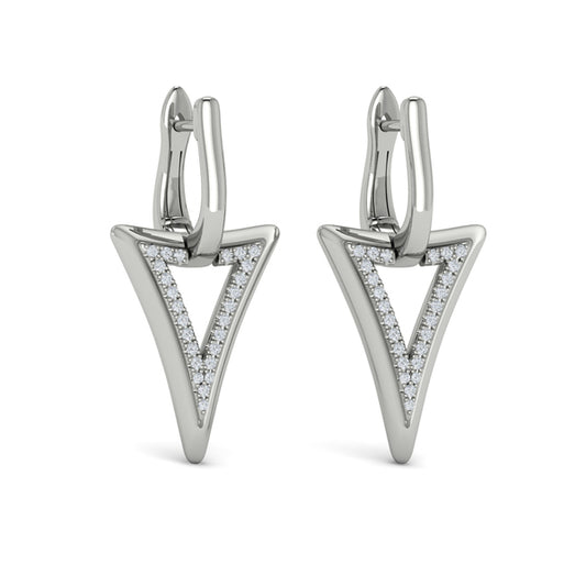 Diamond Open Double Trinity Huggie Earrings