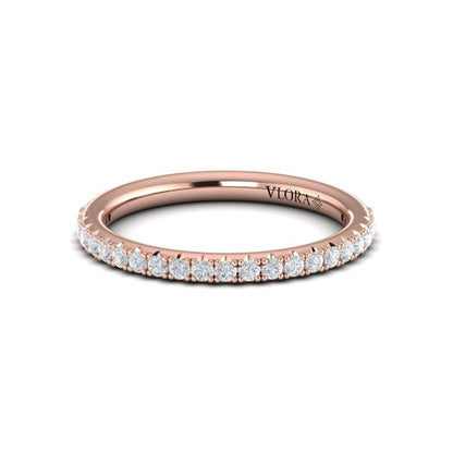 Matching Bands Wedding Band in 14K Rose Gold by Vlora Bridal