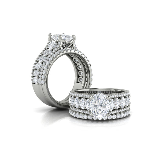 Matching Bands Wedding Band in 14K White Gold by Vlora Bridal