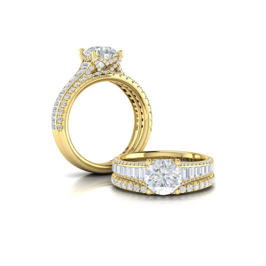 Matching Bands Wedding Band in 14K Yellow Gold by Vlora Bridal