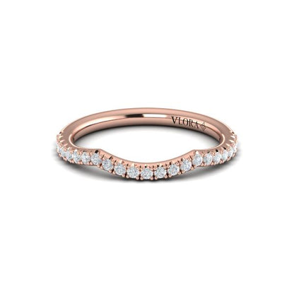 Matching Bands Wedding Band in 14K Rose Gold by Vlora Bridal