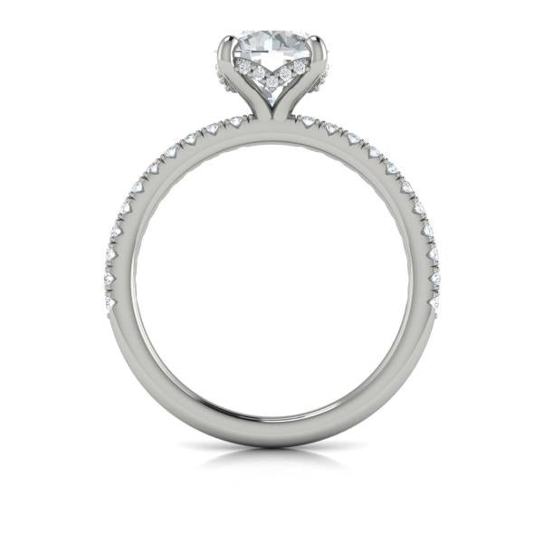 Round Classic Engagement Ring in Platinum by Vlora Bridal