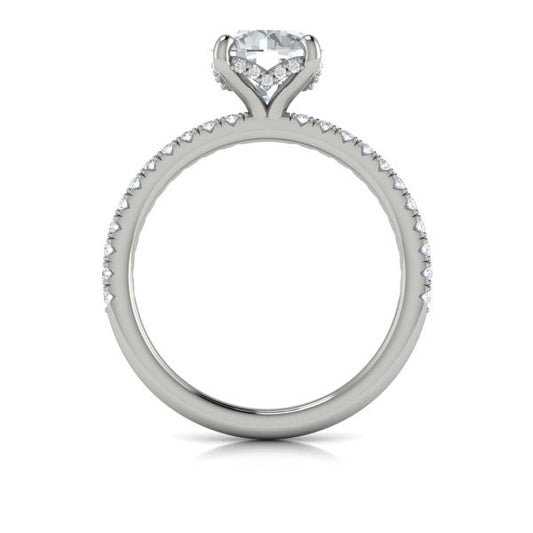 Round Classic Engagement Ring in Platinum by Vlora Bridal