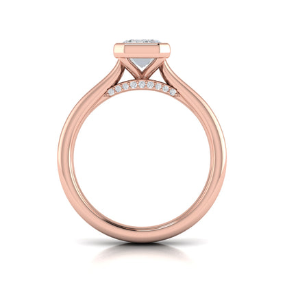 Veiled Emerald Cut Diamond Engagement Ring
