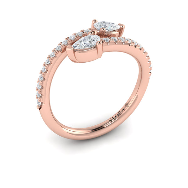 Pear Diamond Wrap Ring