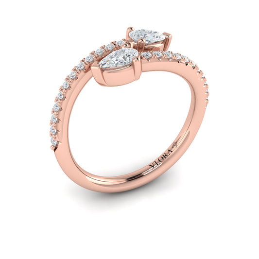 Pear Diamond Wrap Ring