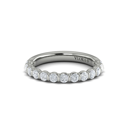 Matching Band for Bezel Diamond Accent Round Engagement Ring