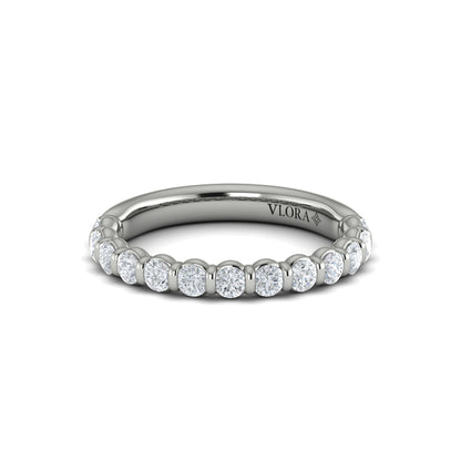 Matching Band for Bezel Diamond Accent Round Engagement Ring