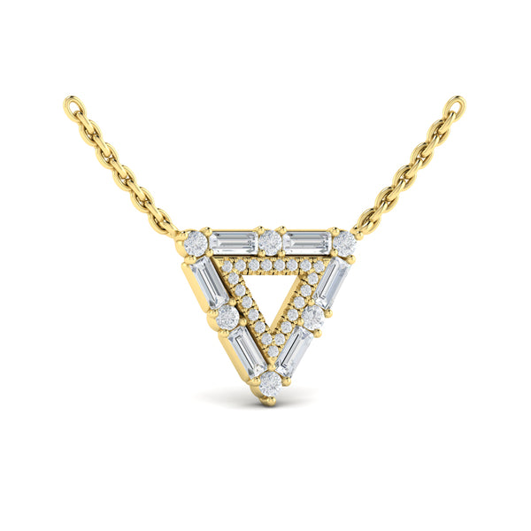 Diamond Baguette Double Trinity Necklace