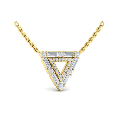 Diamond Baguette Double Trinity Necklace
