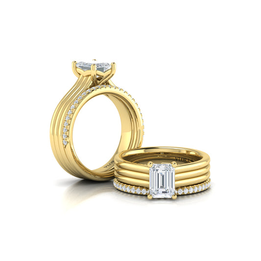 Matching Bands Wedding Band in 14K Yellow Gold by Vlora Bridal