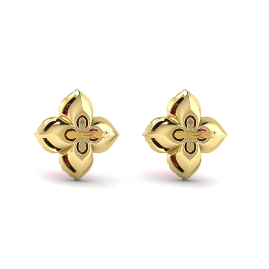 Petal Ruby Blossom Earrings