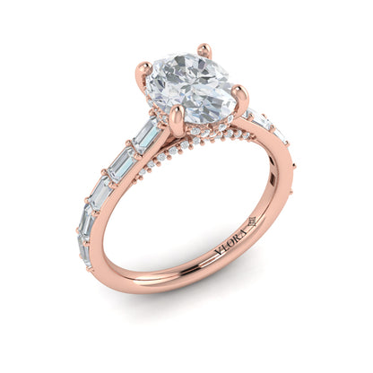 Serenity Oval Hidden Halo Engagement Ring