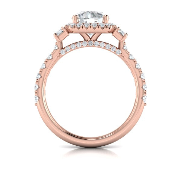 Harmony Trio Halo Engagement Ring