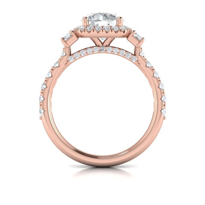 Harmony Trio Halo Engagement Ring