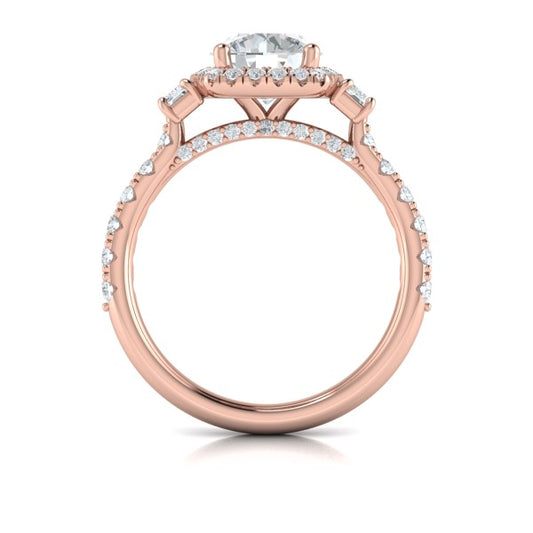 Harmony Trio Halo Engagement Ring